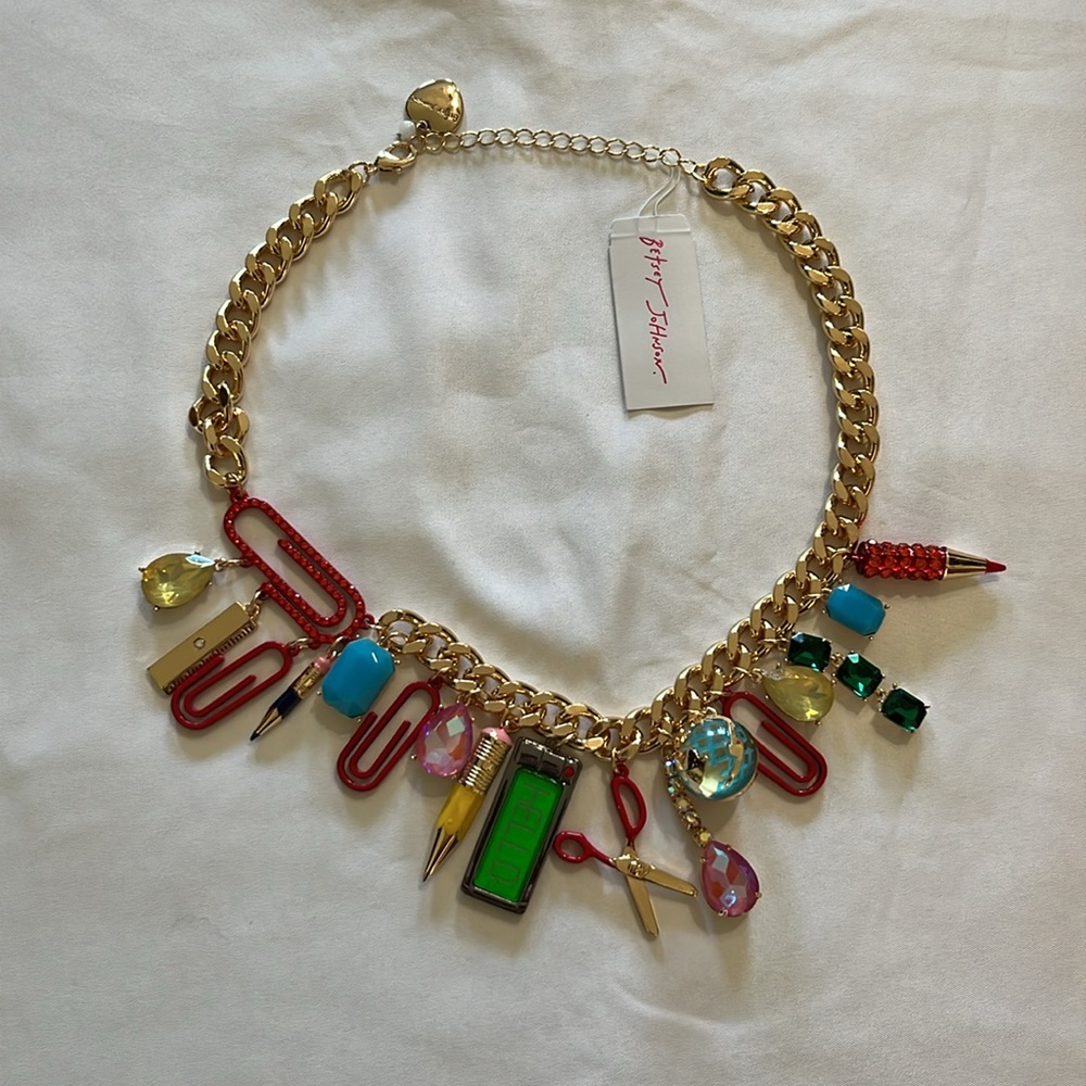 Betsey Johnson Back To School Statement Necklace NWT